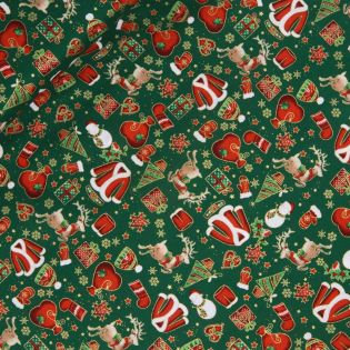 Baumwolle - Weihnachten - Weihnachtsdeko - grün