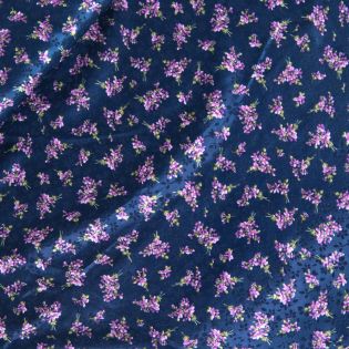 Jacquard - Jersey - Nachtblüte - blau