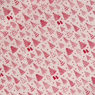 Baumwolle - Weihnachten - Weihnachtswald - Cretonne rot