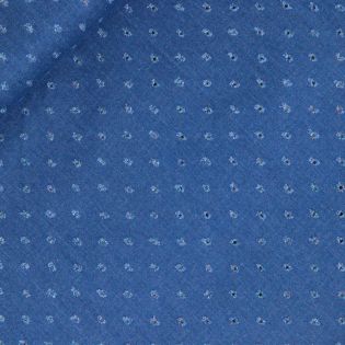 Jeans - Jacquard - Lochmuster - blau/bunt