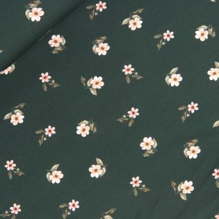 Baumwolljersey - Digital GOTs Flowers - grau-rosa