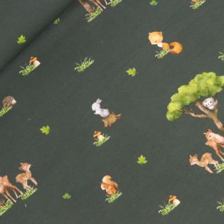 Baumwolljersey - Waldtiere Babys