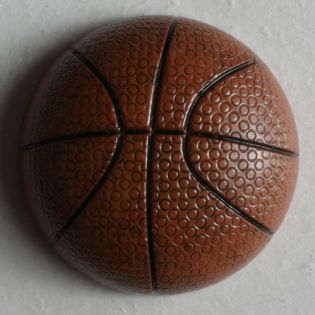 Öse - 20 mm - Kinderknopf - Basketball - braun