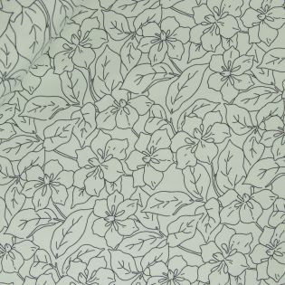 Baumwolljersey - gezeichnete Blumen - mint