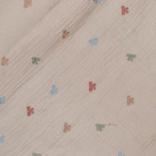 Baumwolle - Musselin - gestickte Schleifen