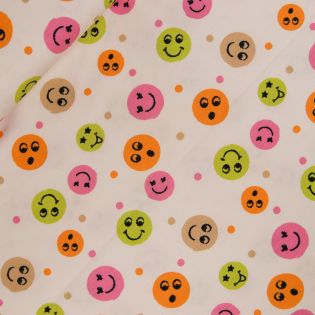 Baumwolljersey - bunte Smileys