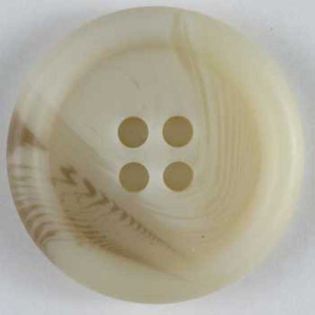 4-Loch-Knopf - 23 mm - creme mit braun