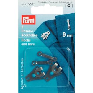 Prym - 2 Hosen/Rockhaken und Stege - 12mm - silber