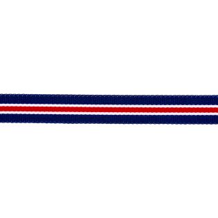 Ripsband - 16 mm - Streifen - navy-rot