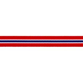 Ripsband - 16 mm - Streifen - rot-navy