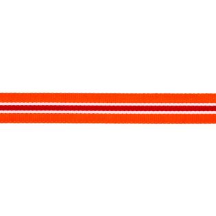 Ripsband - 16 mm - Streifen - orange-rot
