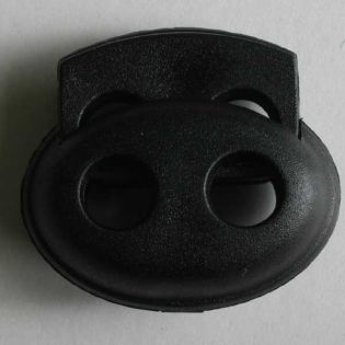 Kordelstopper - 23 mm - schwarz - oval