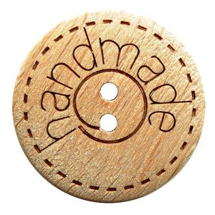 2-Loch-Knopf - 18 mm - Handmade - Echtholz