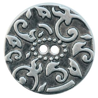 2-Loch-Knopf - 15 mm - Ornamente - silber