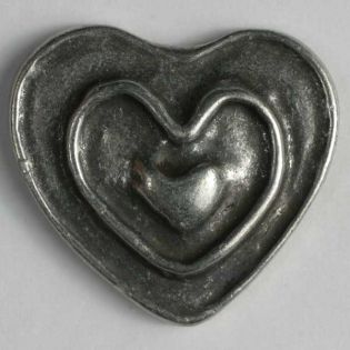 Öse - 18 mm - Metall - Herz - silber
