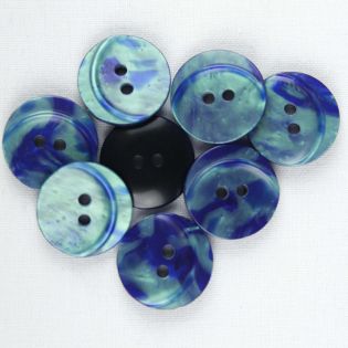 2-Loch-Knopf - 23 mm - aqua