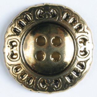 4-Loch-Knopf - 18 mm - Bordüre - gold