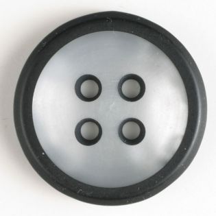 4-Loch-Knopf - 18 mm - transparent mit farbigen Rändern - schwarz