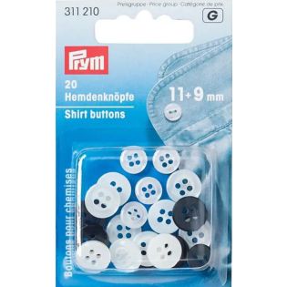 Prym - 20 Hemdenknöpfe - 9 + 11mm - perlmutt