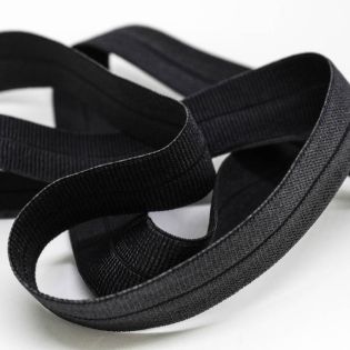 Elastisches Einfassband - gerippt - uni - dunkelgrau