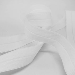 Elastisches Einfassband - gerippt - uni - weiss