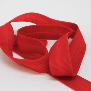 Elastisches Einfassband - gerippt - uni - rot