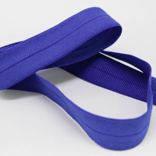 Elastisches Einfassband - gerippt - uni - kobalt