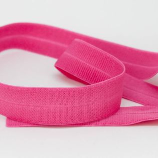 Elastisches Einfassband - gerippt - uni - pink