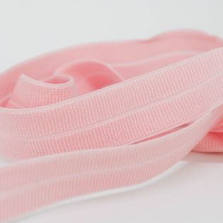 Elastisches Einfassband - gerippt - uni - rose