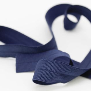 Elastisches Einfassband - gerippt - uni - navy