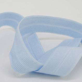Elastisches Einfassband - gerippt - uni - hellblau