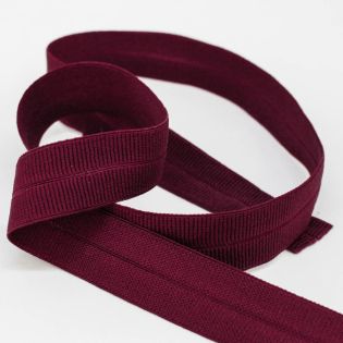 Elastisches Einfassband - gerippt - uni - bordeaux
