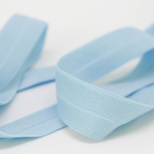 Elastisches Einfassband - gerippt - uni - eisblau