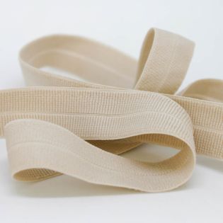 Elastisches Einfassband - gerippt - uni - beige