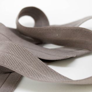 Elastisches Einfassband - gerippt - uni - taupe