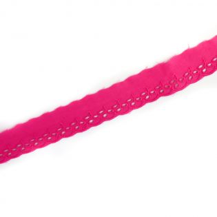 Baumwoll-Spitzenborte - Blümchen - 30 mm - pink