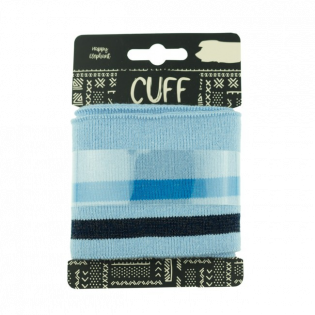 Strickbündchen - Cuff - geringelt - blau