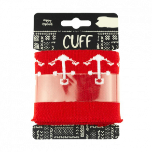 Strickbündchen - Cuff - Anker - rot