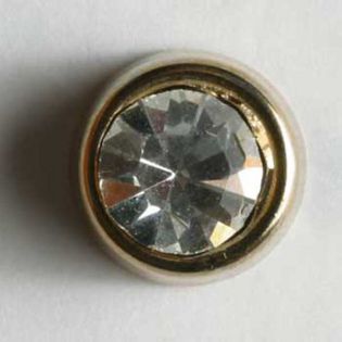 Öse - 10 mm - Strassknopf - gold