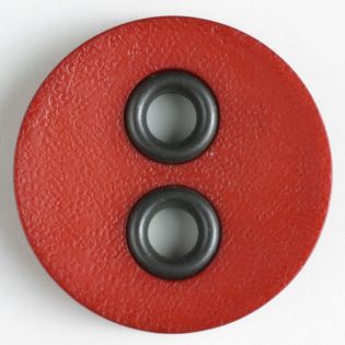 2-Loch-Knopf - 23 mm - Lederoptik - rot