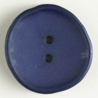 2-Loch-Knopf - 28 mm - unrund - blau