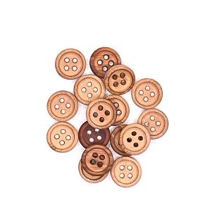 4-Loch-Knopf - 15 mm - Holz