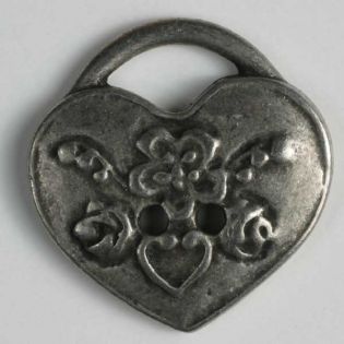 2-Loch-Knopf - Metallanhänger mit Blumen