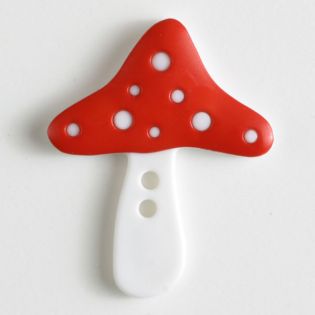 2-Loch-Knopf - 35 mm - Pilz - rot, weiß