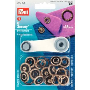 Prym - 6 Druckknöpfe - Jersey - 18 mm - altmessing