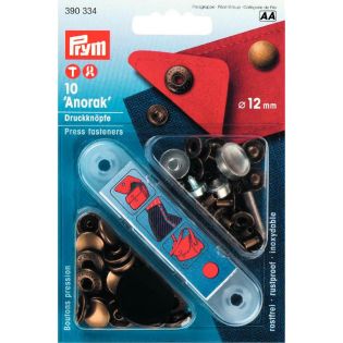 Prym - 10 Druckknöpfe - Anorak - 12 mm - messing