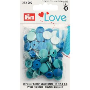Prym Color Snaps Love Druckknöpfe 30 Stück 12,4mm - blau