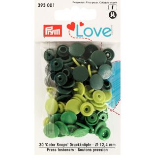 Prym Color Snaps Love Druckknöpfe 30 Stück 12,4mm - grün