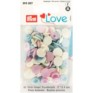 Prym Color Snaps Love Druckknöpfe 30 Stück 12,4mm - pastell
