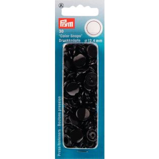 Prym Color Snaps Druckknöpfe 30 Stück rund 12,4mm - schwarz